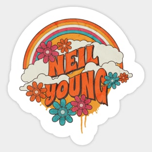 Retro Rainbow - Neil Young Sticker